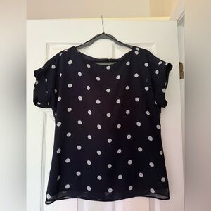 Banana Republic Navy Polka Dot Top